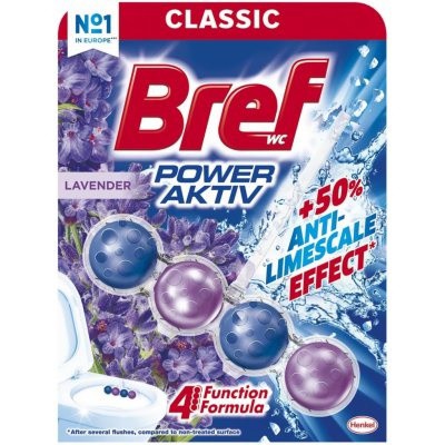 Bref Power Aktiv Lavender 50g kuličky | Čistící, dezinf.prostř., dezodoranty - Přípravky na WC - Závěsy na WC a pissoárové kostky